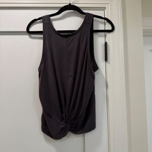 Athleta Essence Tie Back Tank Top Charcoal Gray Heather Twist Back Womens Medium